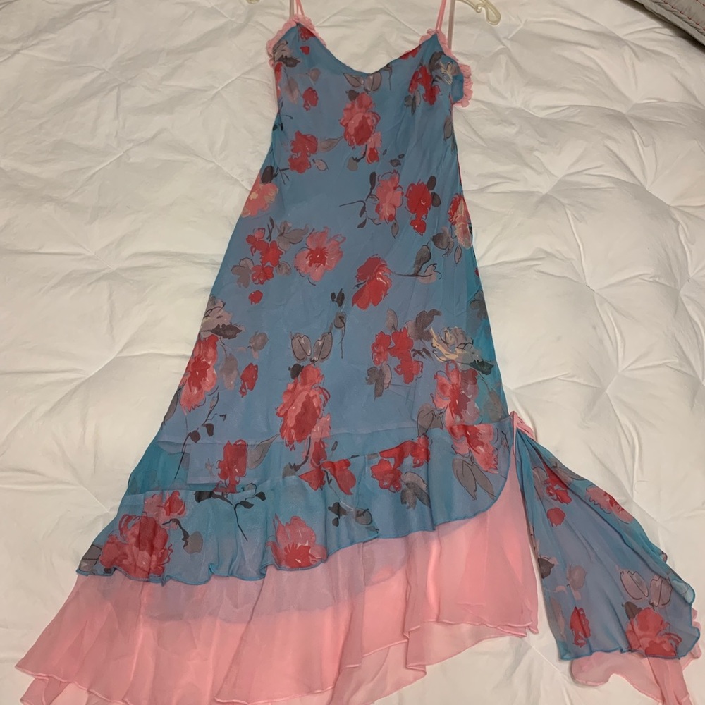 Silk Floral lined Party Dress by express size8